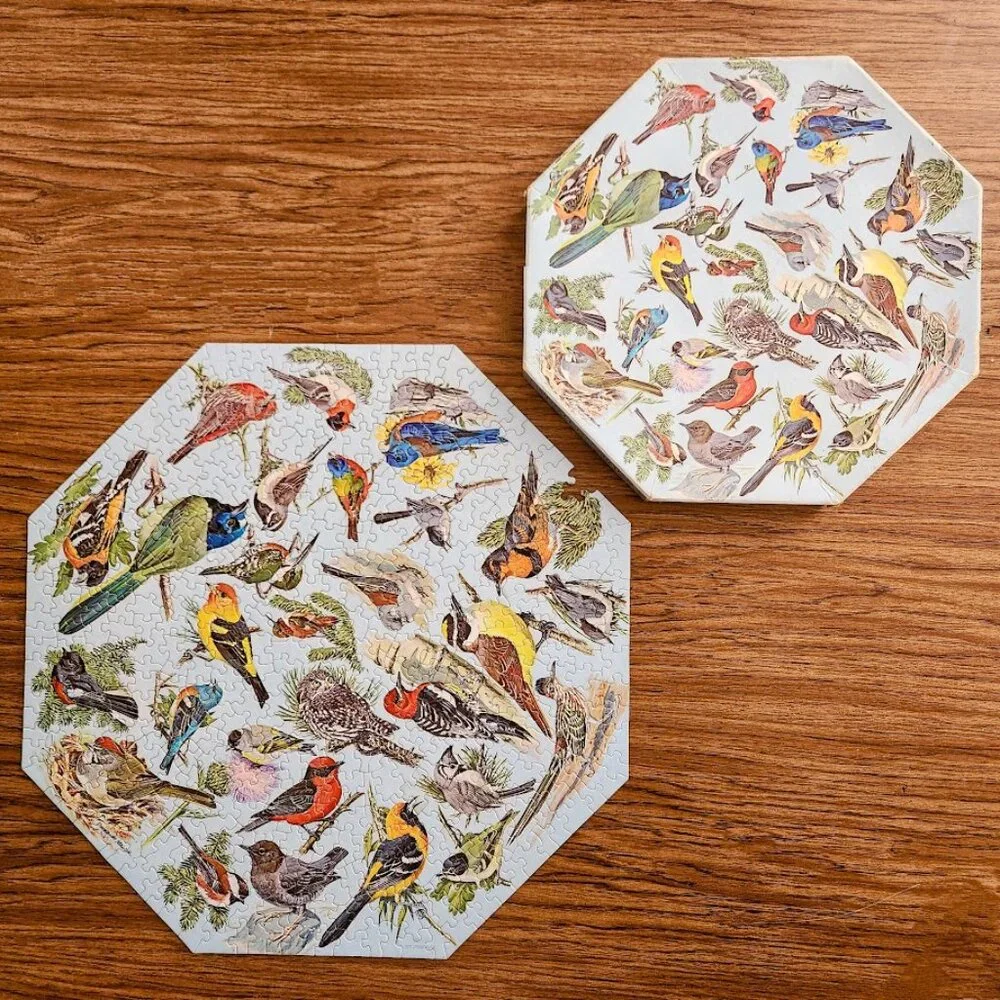 Vintage 500 Piece 1968 Springbok Octagon Puzzle Western Birds by Malick PZL 8015